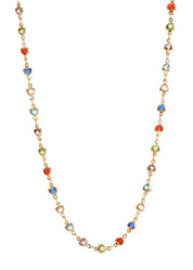 Michelle Colorful Hearts Love Golden XL Long Lariat Necklace