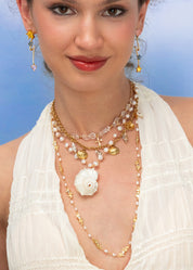 Crystal Soul Cross Golden Necklace