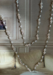 Laurent Pearl Golden Long Chain Necklace