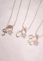 Star Alphabets Golden Necklace