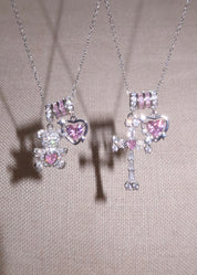 Hug Me Bear Necklace - Silver