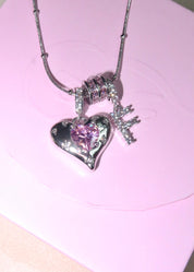 Foufou Heart Alphabets Necklace - Silver
