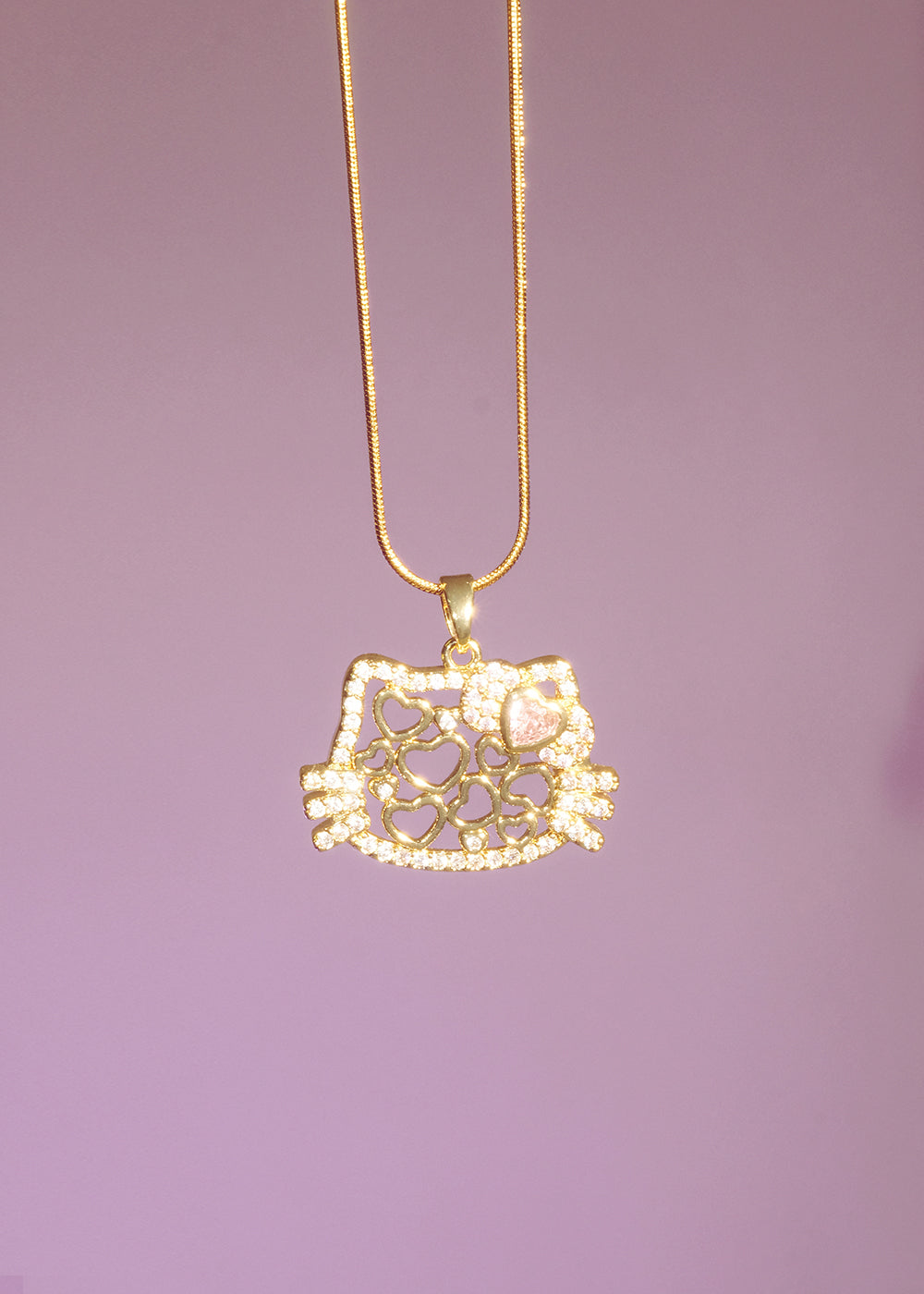 Kitty in Love Golden Necklace