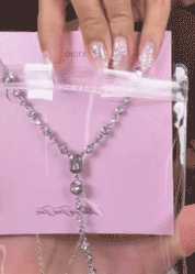 Hayes Glittering Lariat Necklace II - Silver