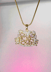 Kitty in Love Golden Necklace