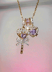 Diva Pink Magic Golden Necklace