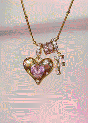 Foufou Heart Alphabets Necklace - Golden