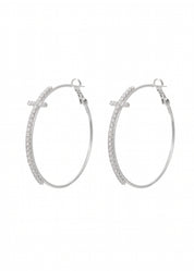 Foufou Cross Hoop Earring