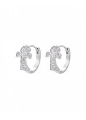 Glittering Ankh Hoop Earrings