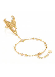 Foufou Gilded Wings Hand Chain Bracelet - Golden