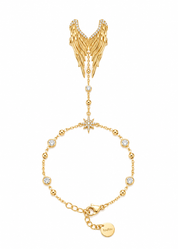 Foufou Gilded Wings Hand Chain Bracelet - Golden