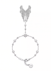 Foufou Gilded Wings Hand Chain Bracelet - Silver