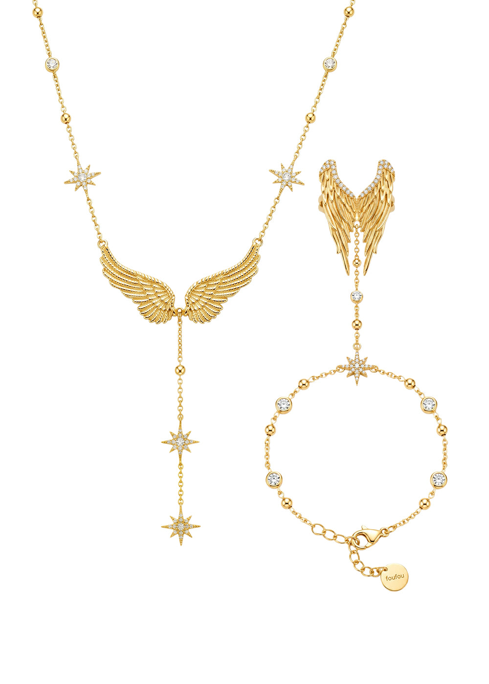 Foufou Gilded Wing Set - Golden