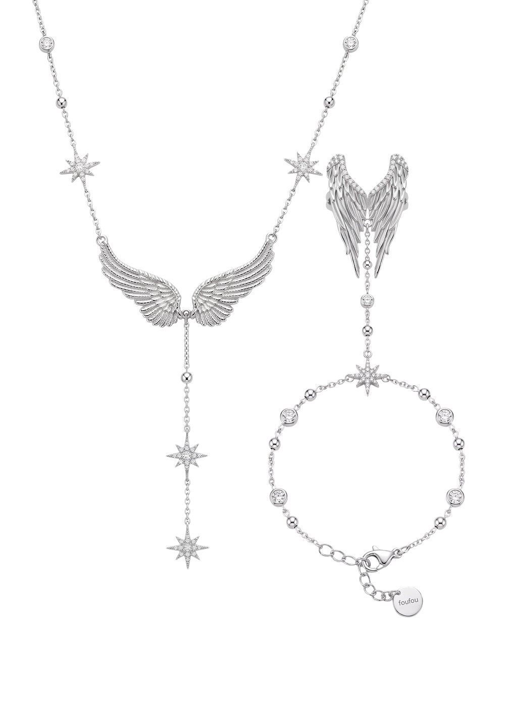 Foufou Gilded Wing Set - Silver