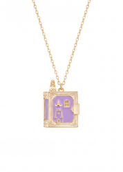 Purple Diary Book Locket Necklace