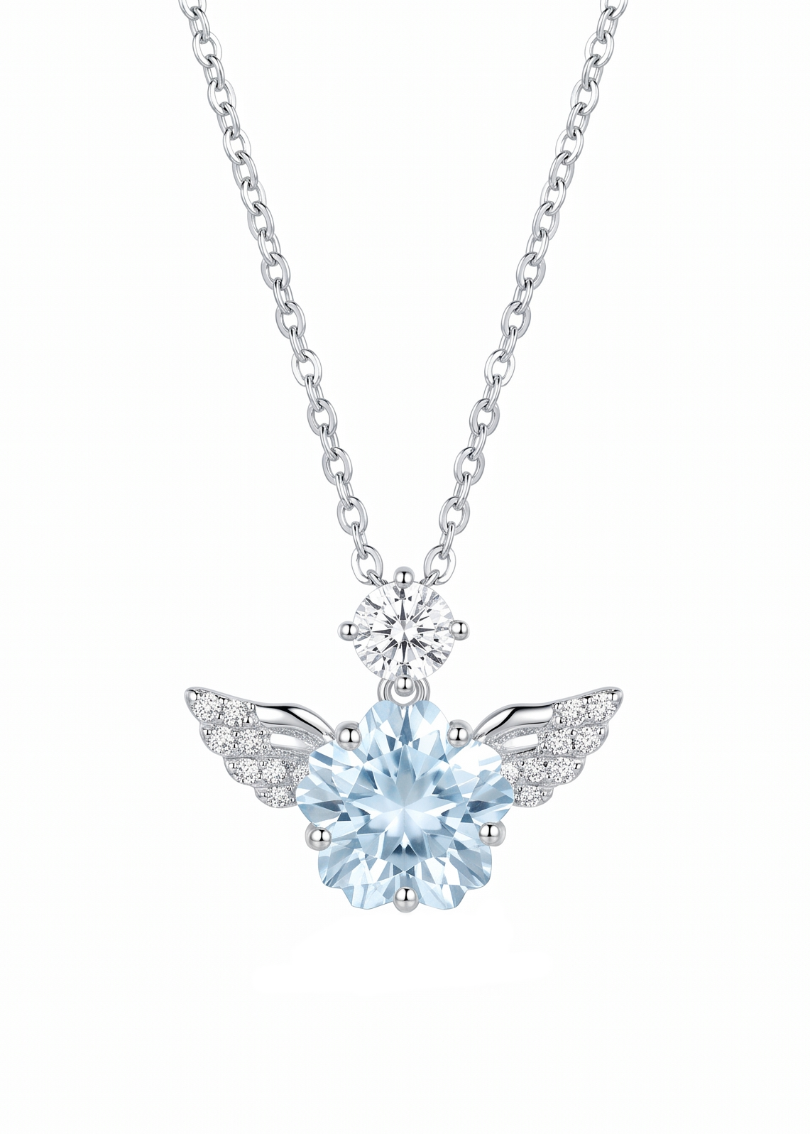 Blossom Wings Pink Silver Necklace