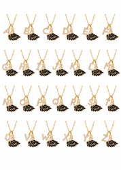 Black Swan Wings Alphabets Golden Necklace