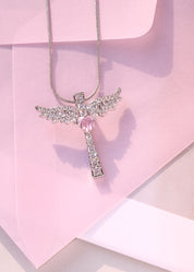 Supergirl Pink Power Necklace - Silver