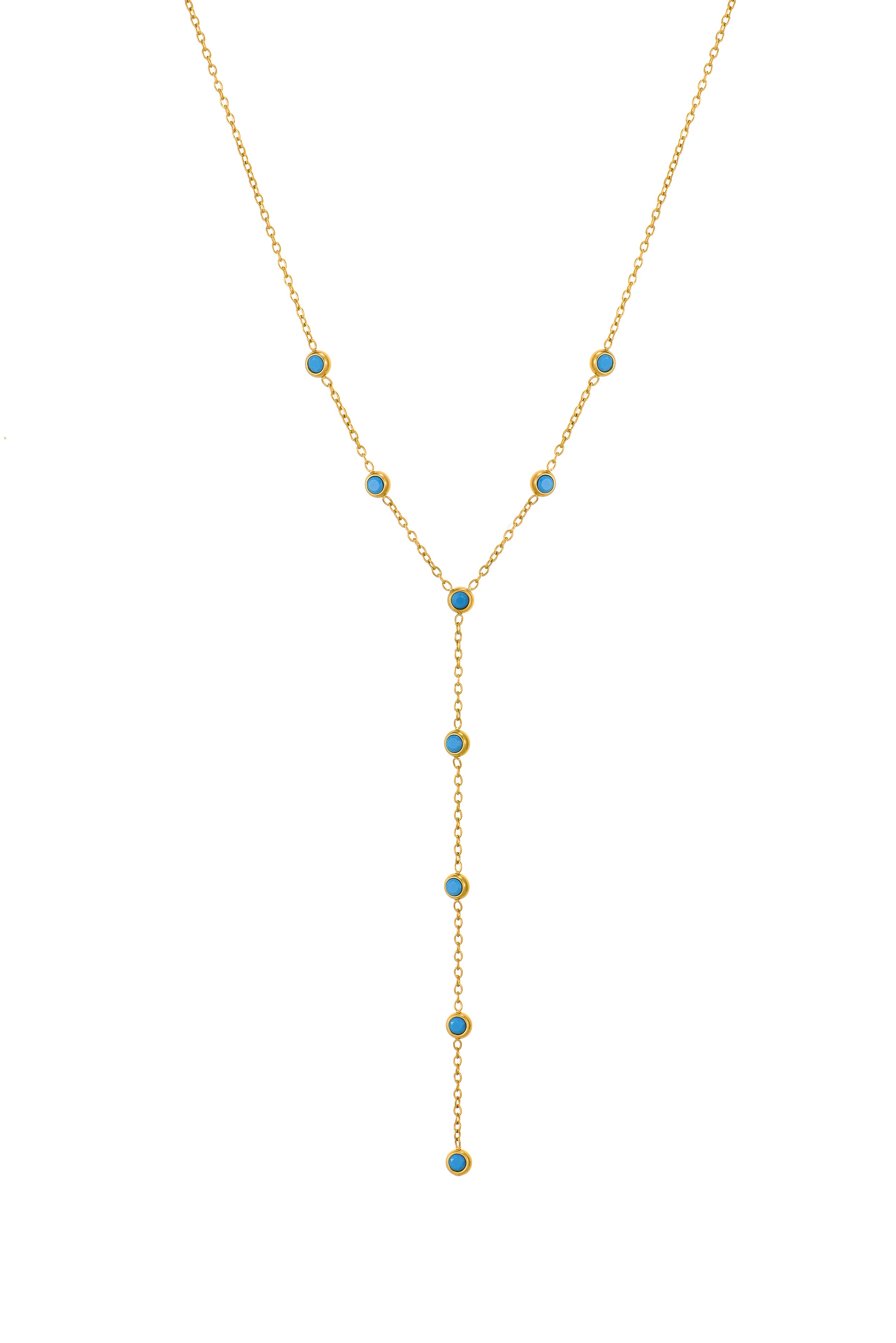Lynn Lariat Necklace - Turquoise Blue
