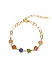 Antonella Colorful Golden Bracelet