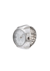Midnight O'Clock Butterfly Adjustable Silver Watch Ring