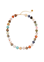 Lola Colorful Natural Stone Heart Necklace