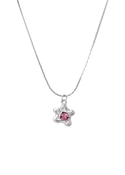 Phyllis Pink Star Silver Necklace