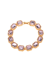 Maddy Pink Stones Golden Bracelet