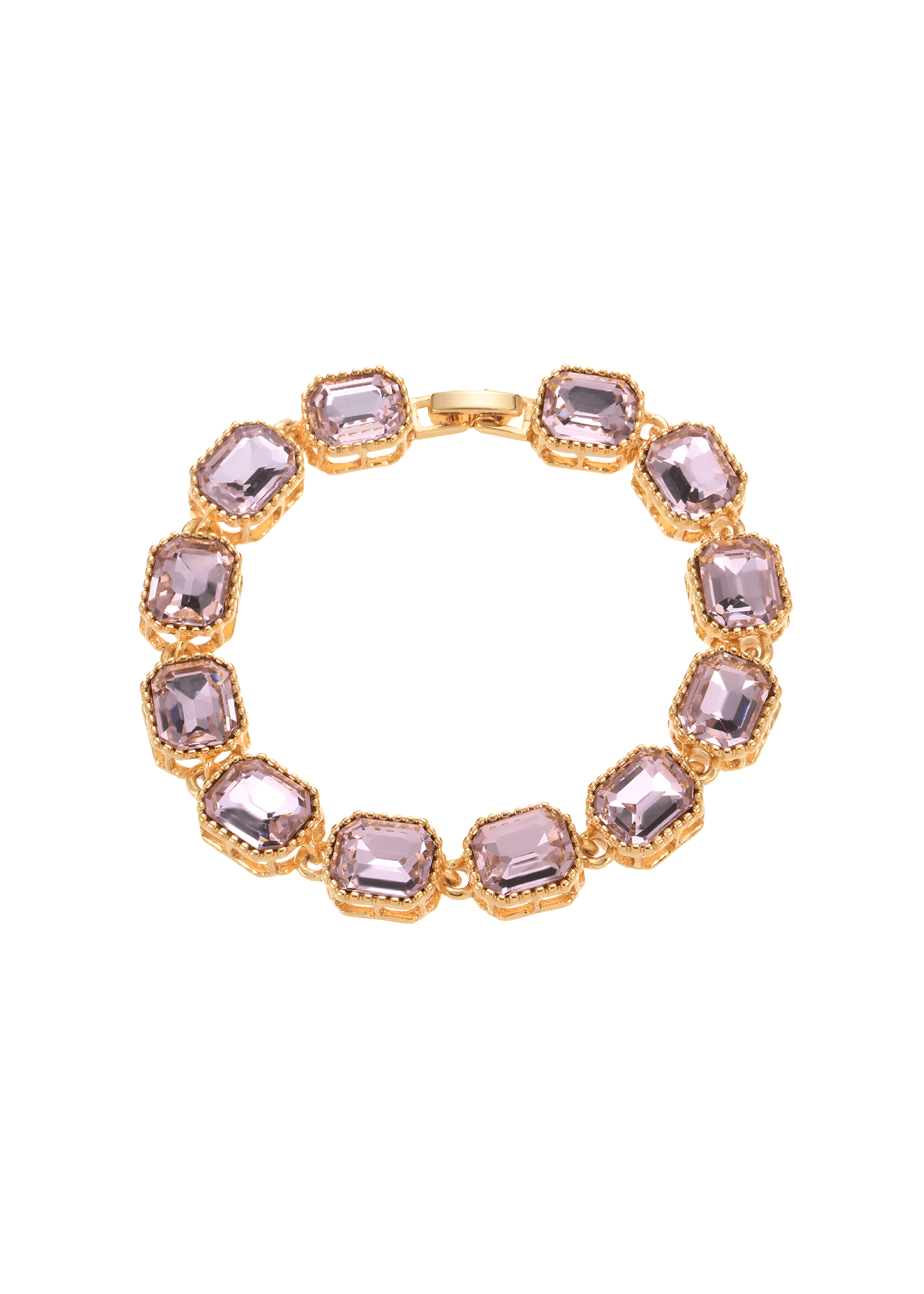 Maddy Pink Stones Golden Bracelet
