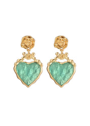 Midsummer Love In Mint Vintage Golden Eearrings