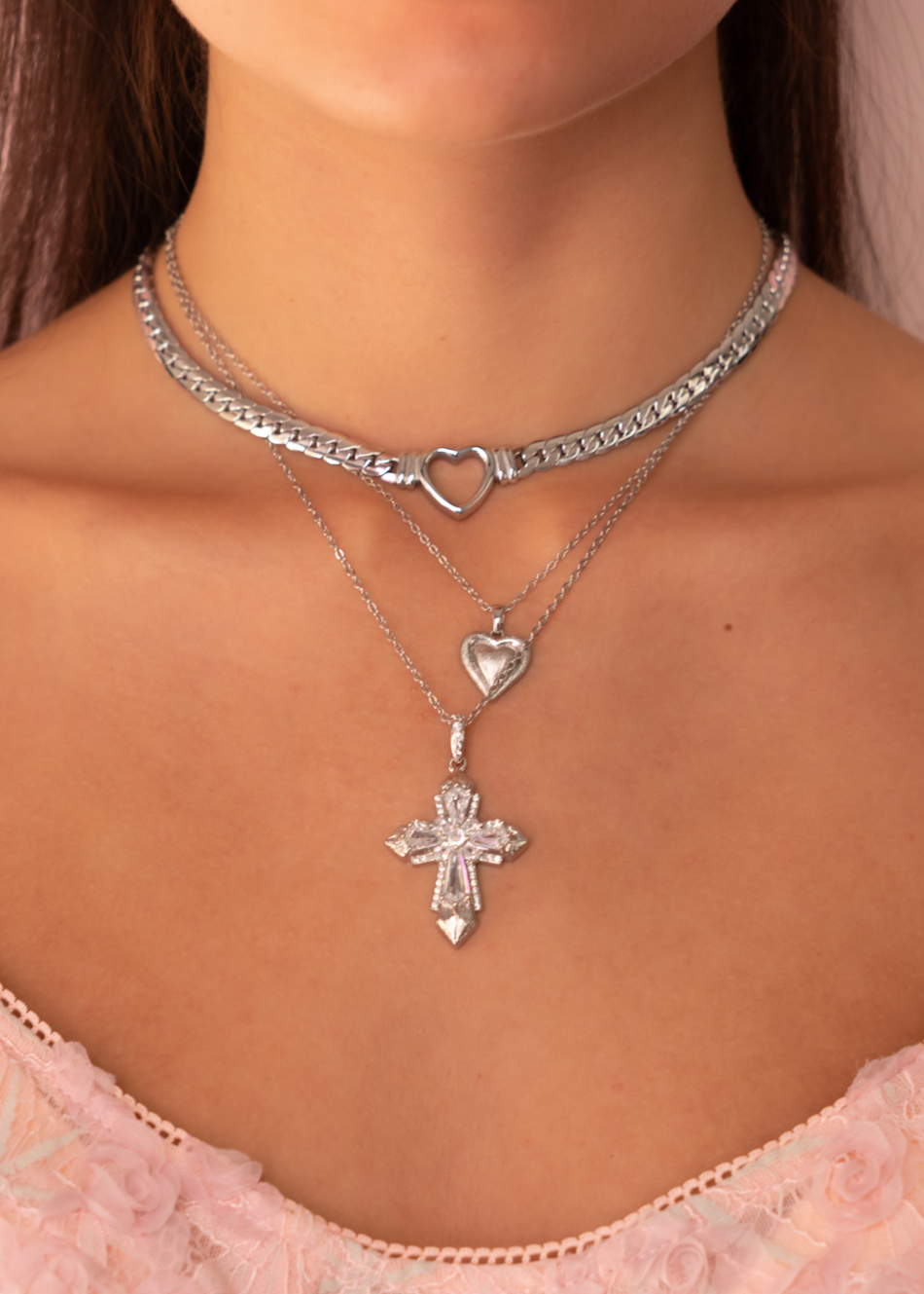 Florianne Silver Heart Necklace