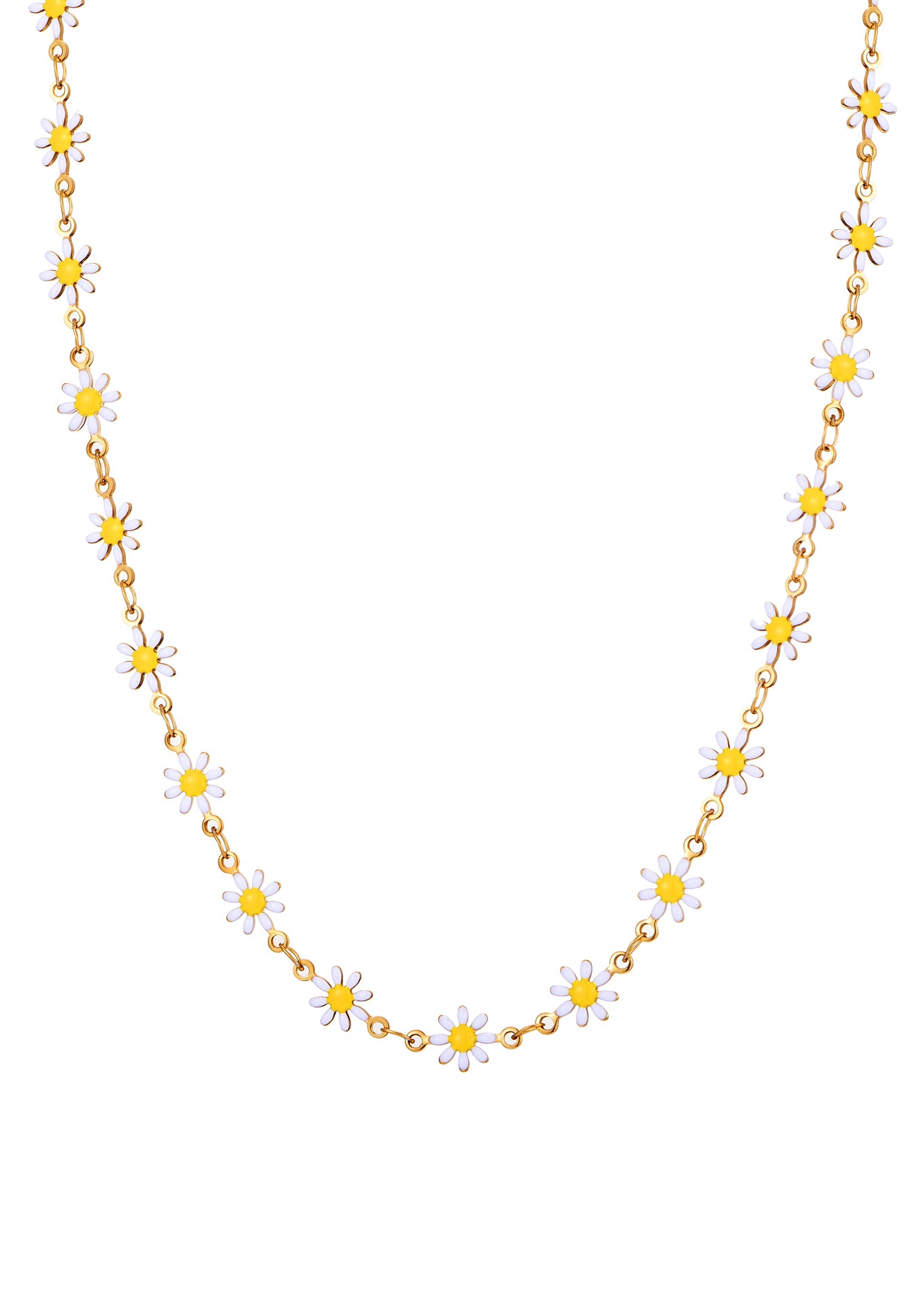 Erica Daisy Flower Golden Necklace