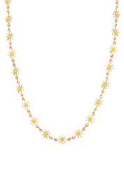 Erica Daisy Flower Golden Necklace