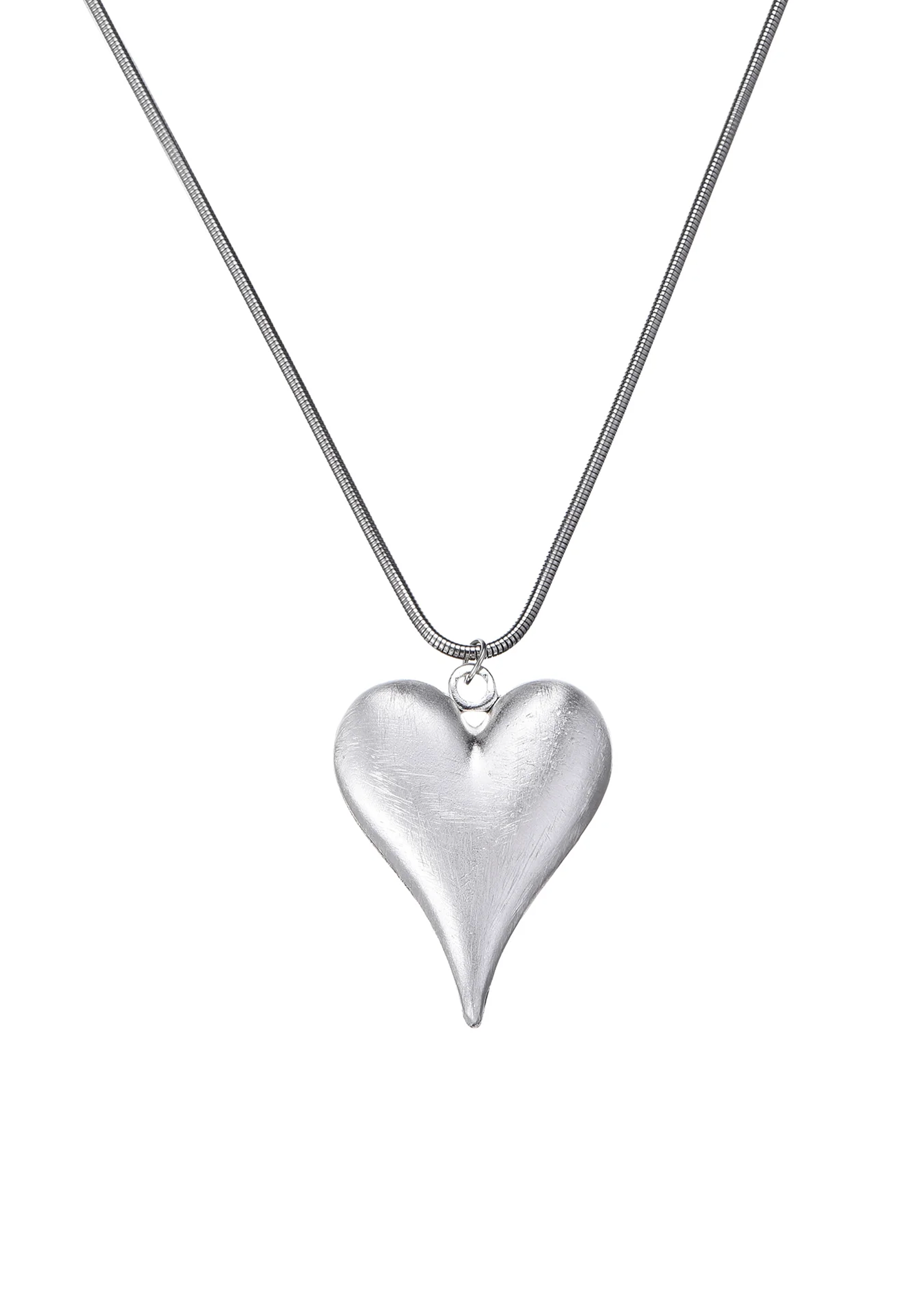 Maeve Melting Heart Silver Long Chain Necklace