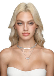 Supergirl Pink Power Necklace - Silver