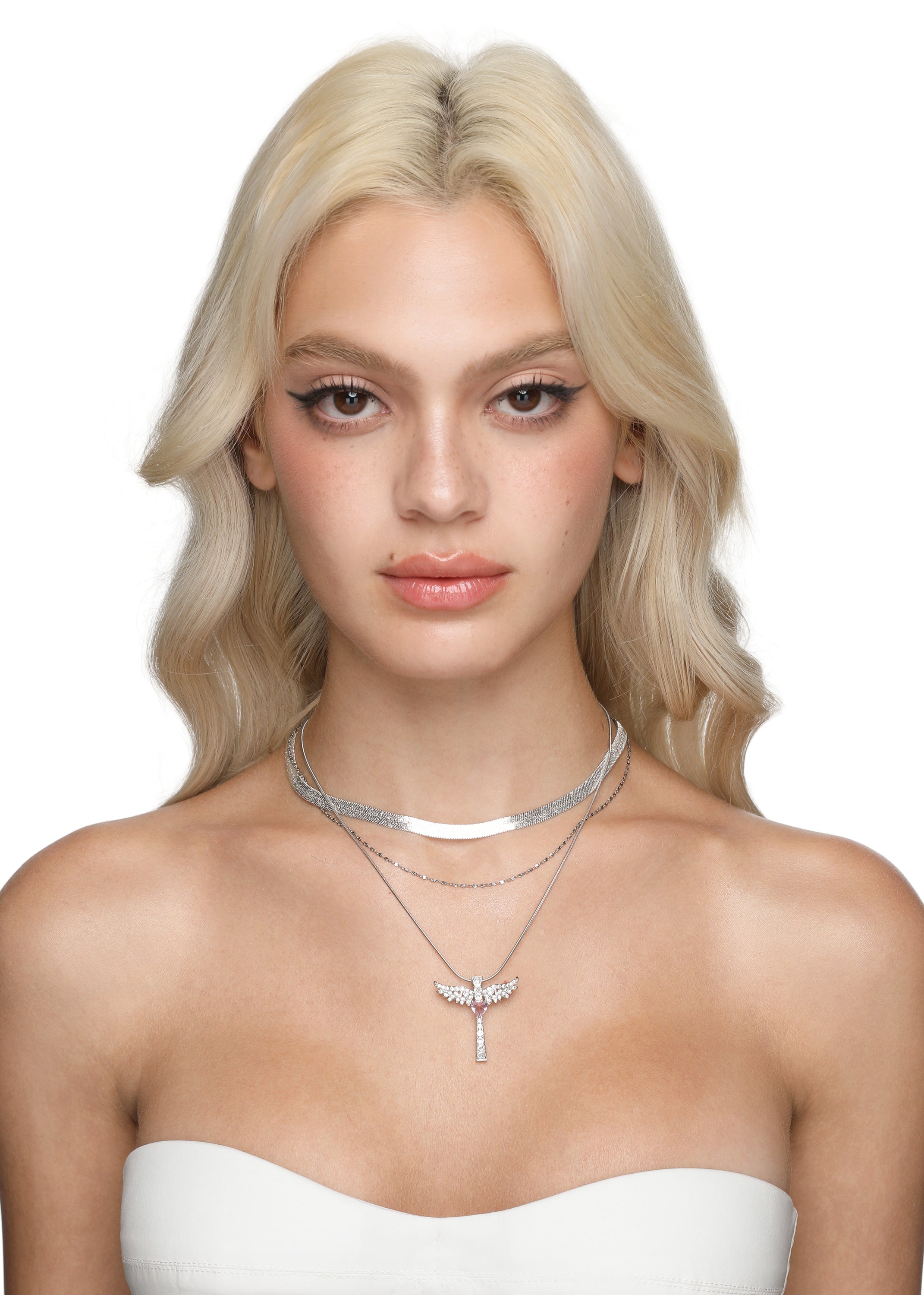 Supergirl Pink Power Necklace - Silver