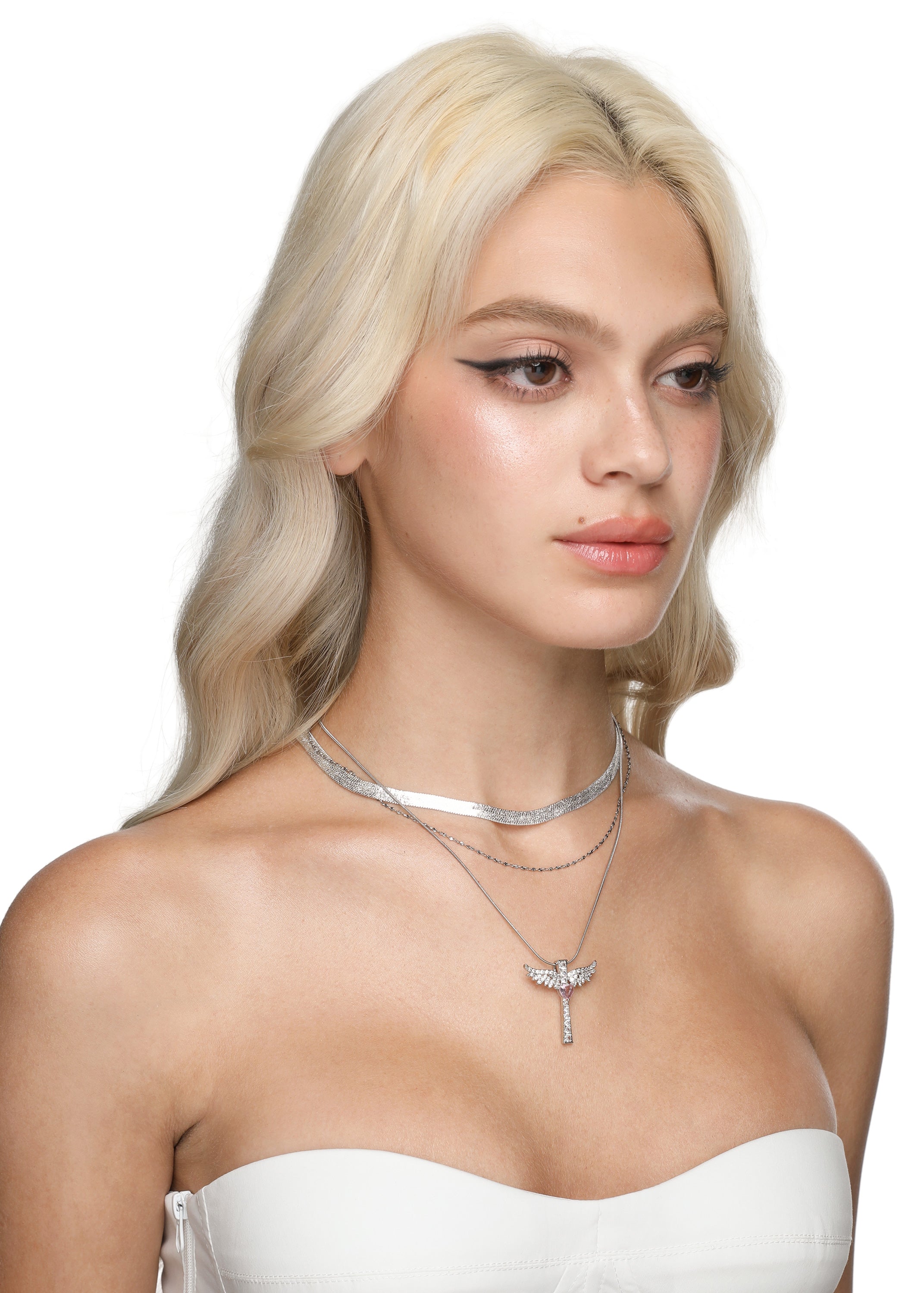 Supergirl Pink Power Necklace - Silver