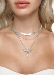 Supergirl Pink Power Necklace - Silver