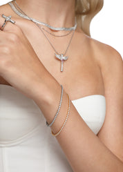 Abel Pink Glittering Silver Bracelet - I