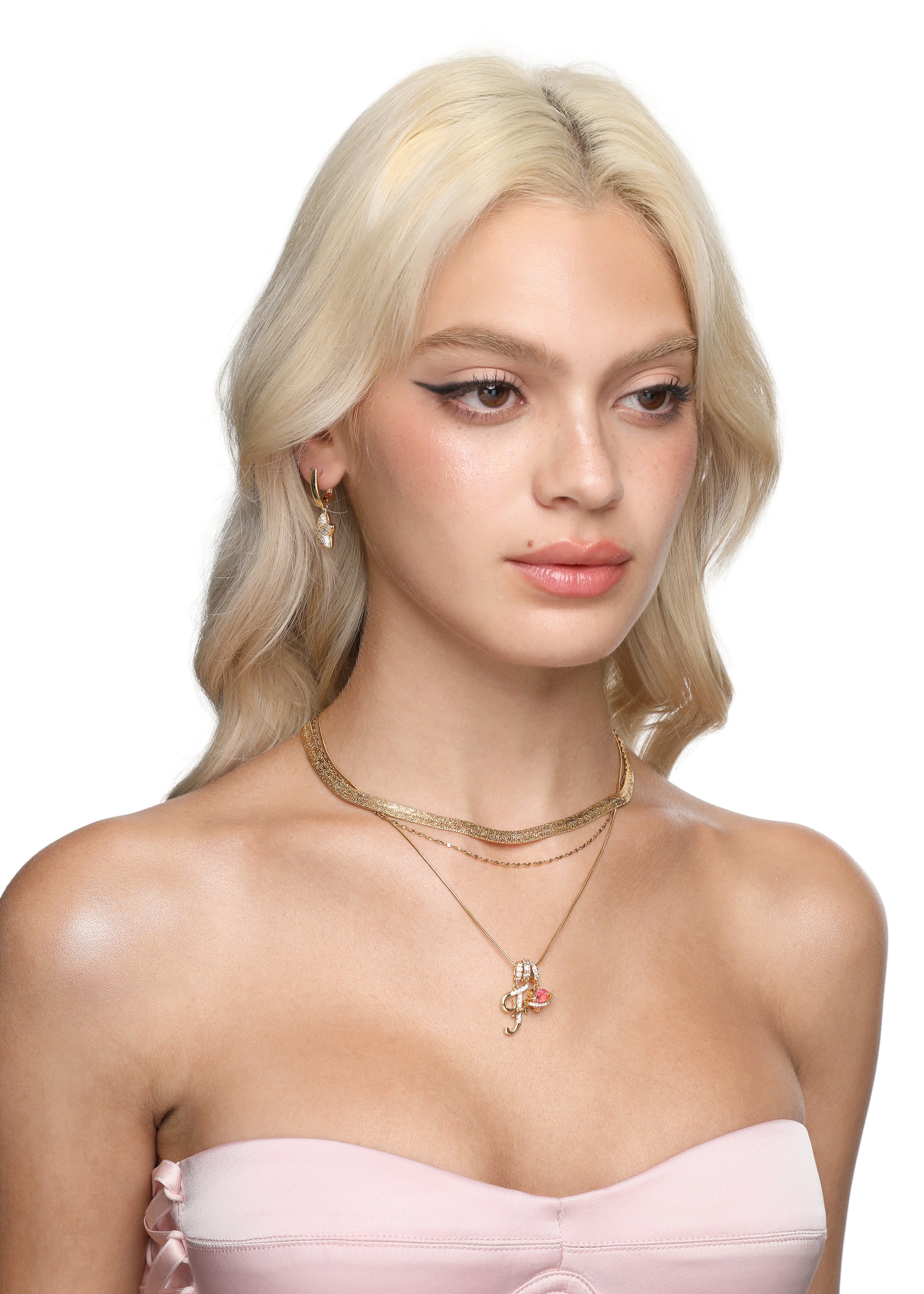 Love Alphabets Golden Necklace