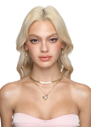 Foufou Heart Alphabets Necklace - Golden