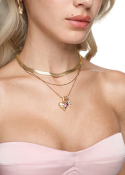 Foufou Heart Alphabets Necklace - Golden