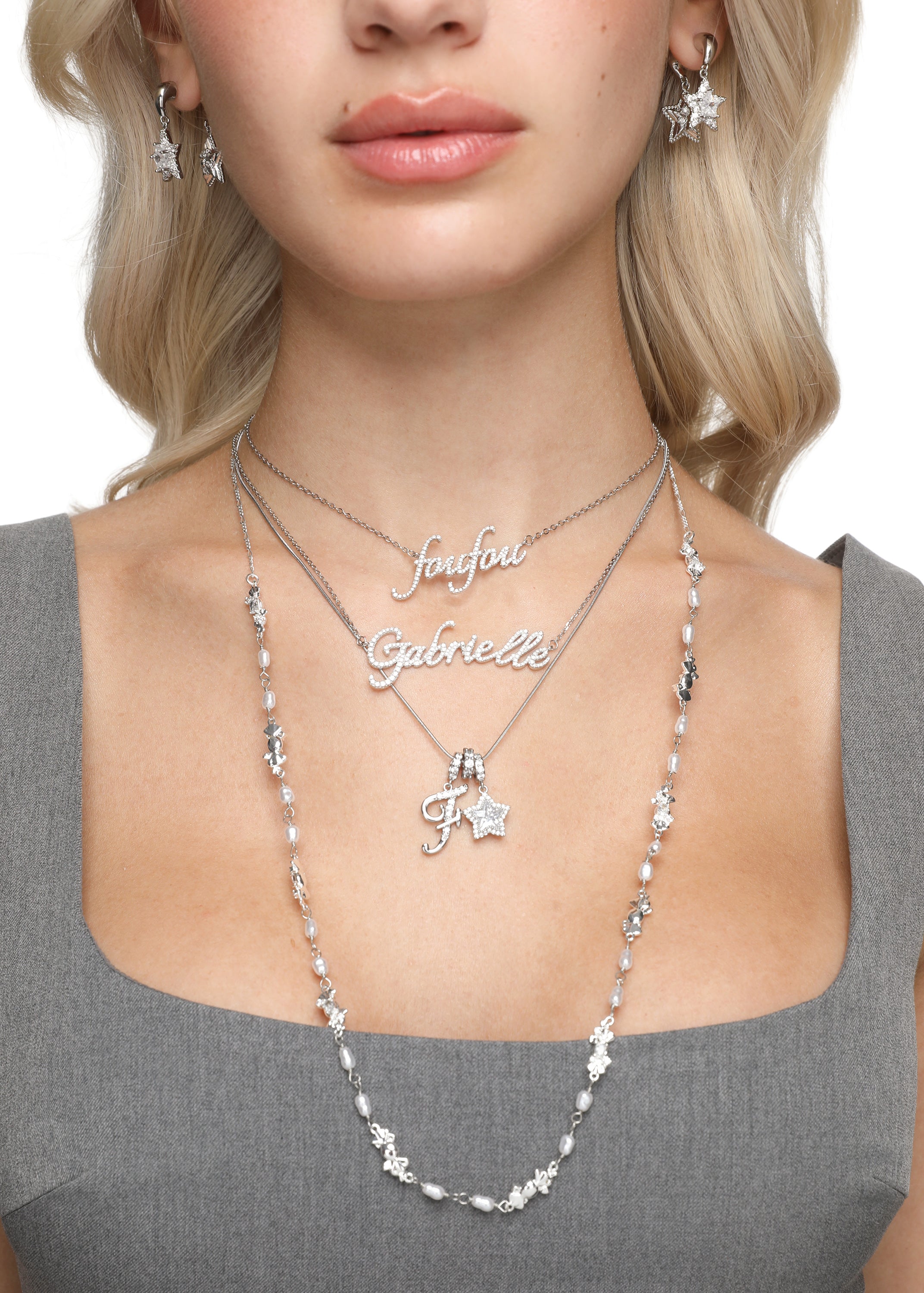 Star Alphabets Silver Necklace