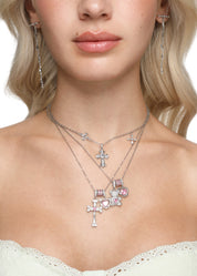 Hug Me Bear Necklace - Silver