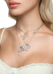 Hug Me Bear Necklace - Silver