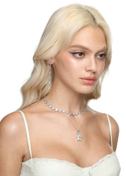 Jane Star Sun Necklace - Blue Silver