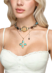 Lou Turquoise Golden Necklace