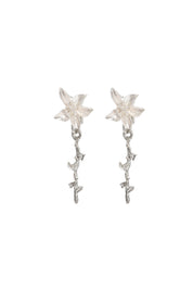 Cherry Flower Silver Earrings