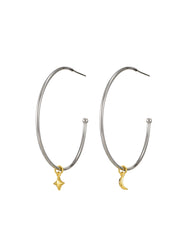 Mirabel Hoop Earrings - Moon & Star