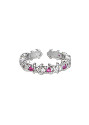 Karolina Ruby Stones Silver Ring